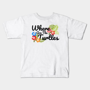 The Office Where Are The Turtles Black Text Kids T-Shirt